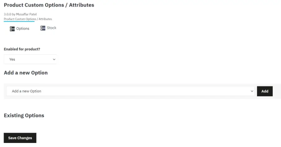 Adding a new option and option values to a product