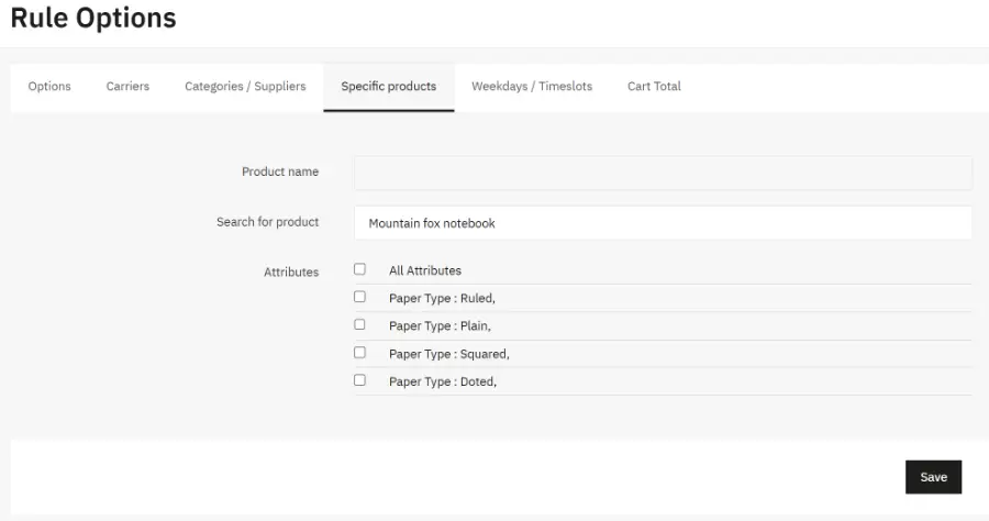 Delivery distance rules for specific products