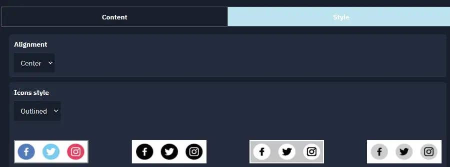 Campaign Builder - Social Media Icon Styles