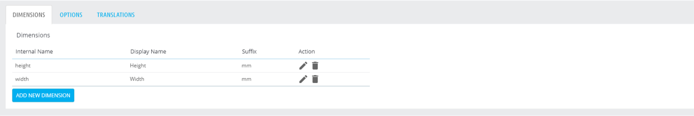 Configuring the module dimensions