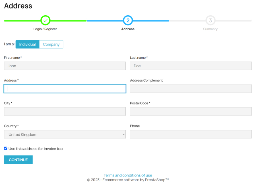 Checkout Step 2